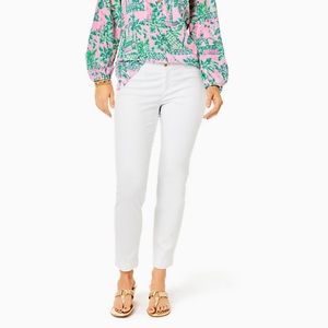 Lilly Pulitzer Kelly Skinny Resort Ankle Pants Textured White size 4